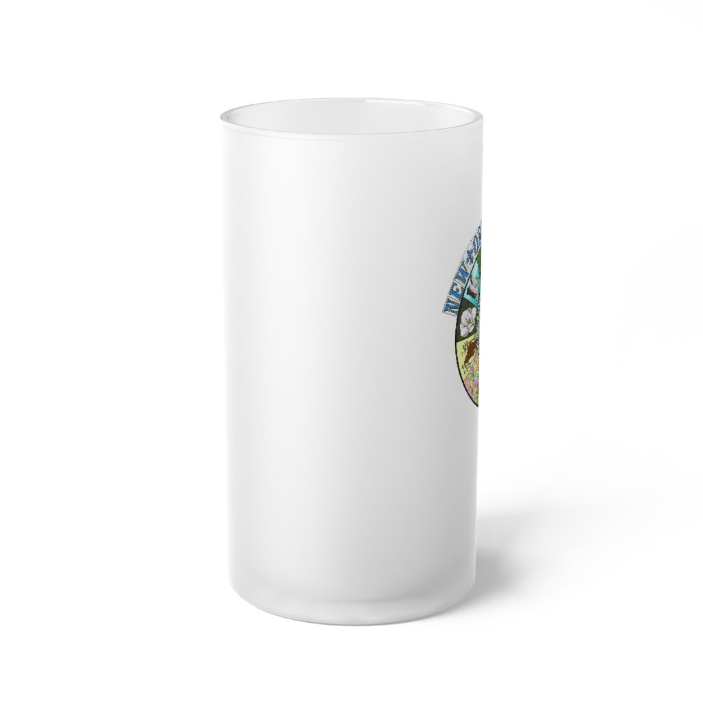 New Orleans Zodiac Frosted Glass Beer Mug